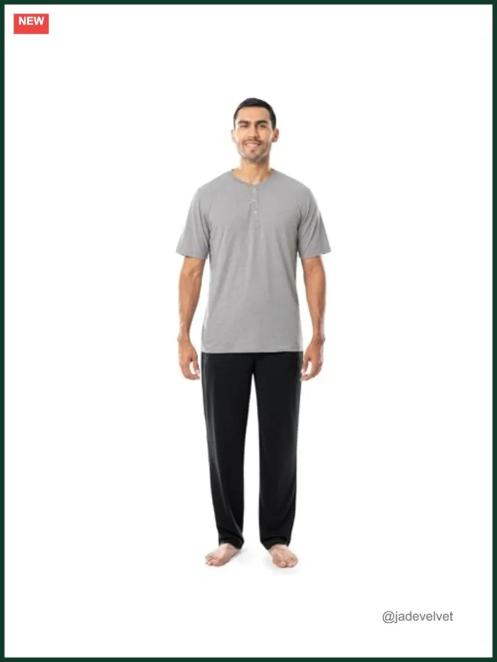 Men's 2-Piece Jersey Knit Pajama Set - Moisture Wicking, Long Sleeve, Relaxed